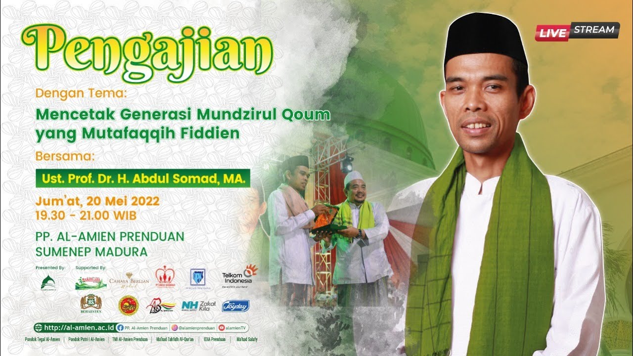 (LIVE) PENGAJIAN BERSAMA UST. PROF. DR. H. ABDUL SOMAD, MA.