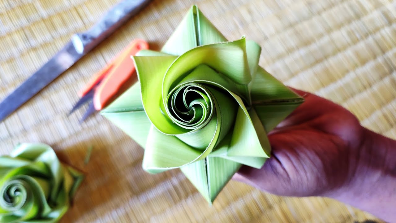 How to make beautiful palm flower (coconut leaf)
