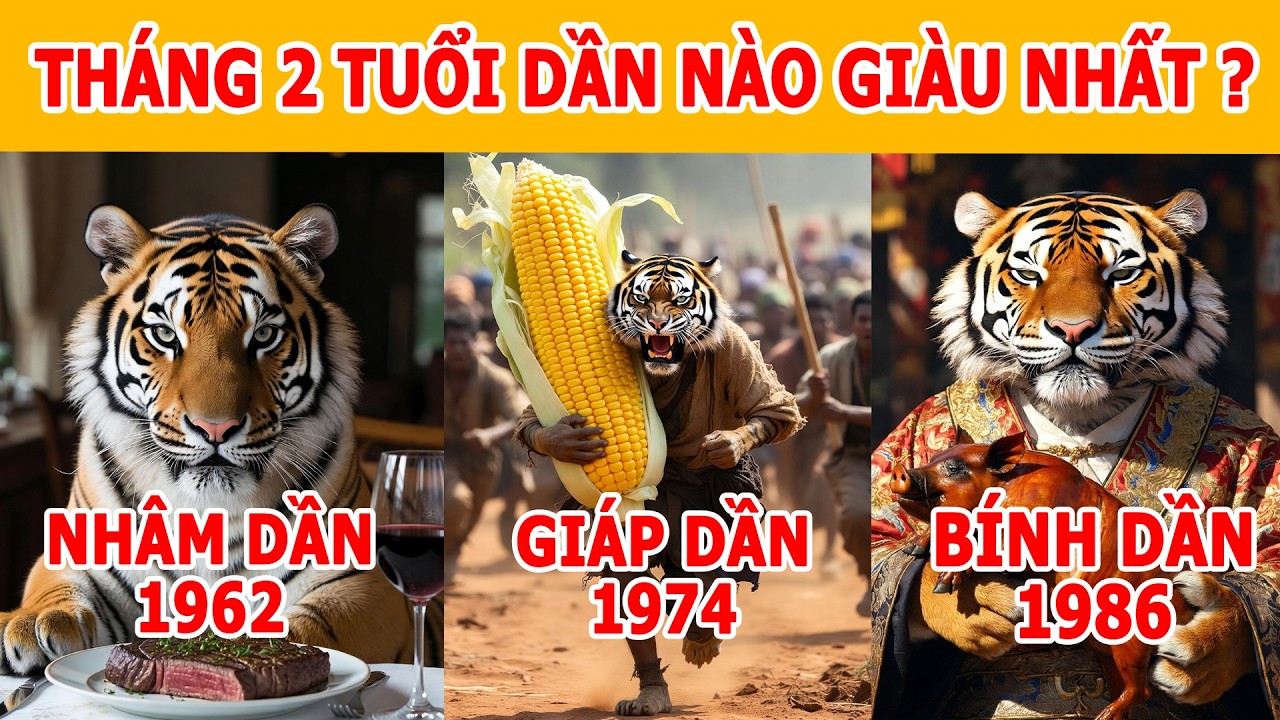Tháng 2 Âm, Tuổi Nhâm Dần 1962, Giáp Dần 1974, Bính Dần 1986, Ai Dễ Kiếm Tiền, Ai Dễ Gặp Tiểu Nhân?