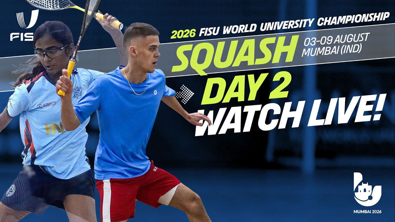 Day 2 | Glass Court | FISU WUC SQUASH Mumbai | 2026