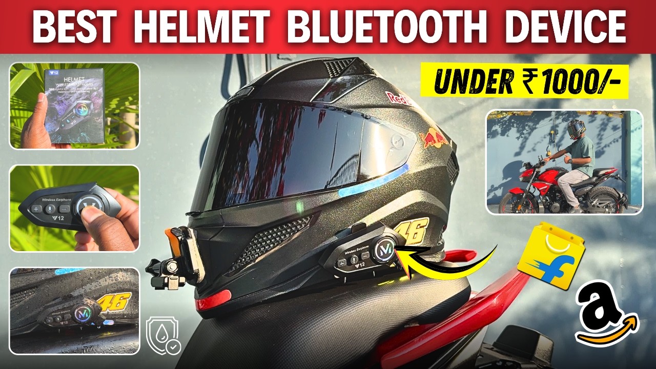 Best Helmet Bluetooth Device Under ₹1000⚡| Y12 Helmet Bluetooth | Detailed Review 🔥