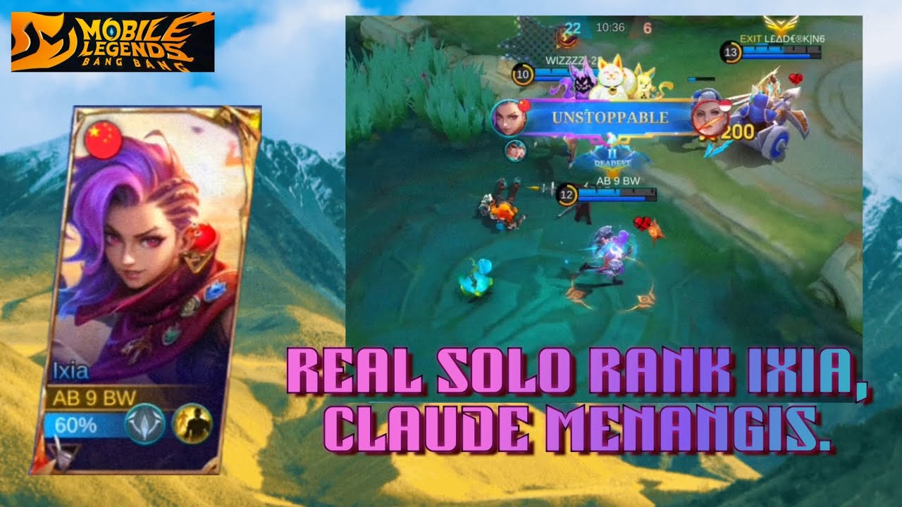 MOBILE LEGENDS: BANG BANG | 5 VS 5 | REAL SOLO RANK IXIA | CLAUDE MENANGIS | #mobilelegends #mlbb