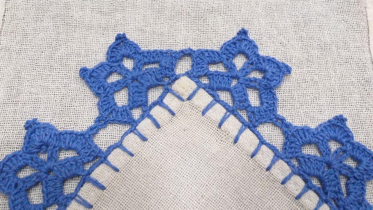 Bico de crochê carreira única com canto