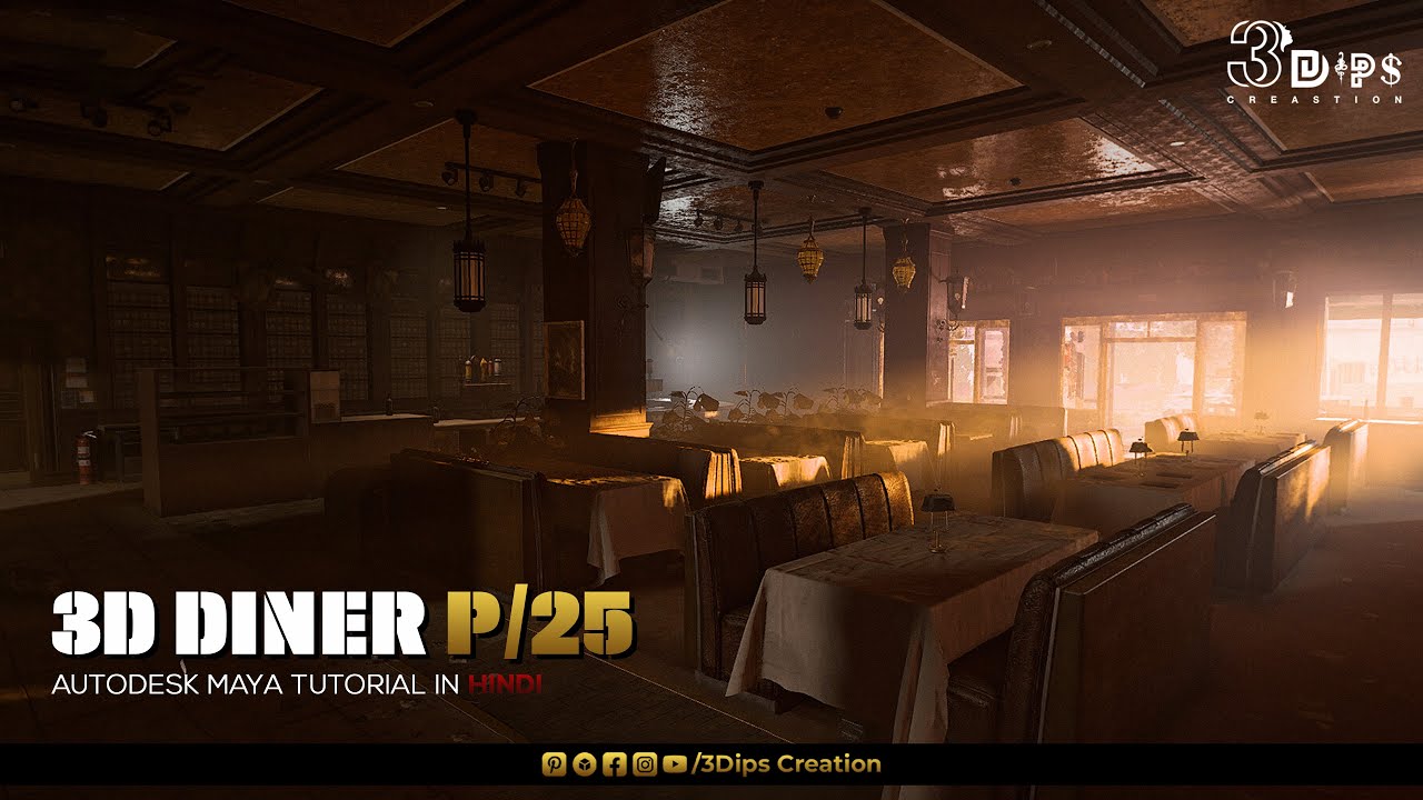 Create Realistic Diner House Sign Board & Lighting Letters in Autodesk Maya | Full Tutorial
