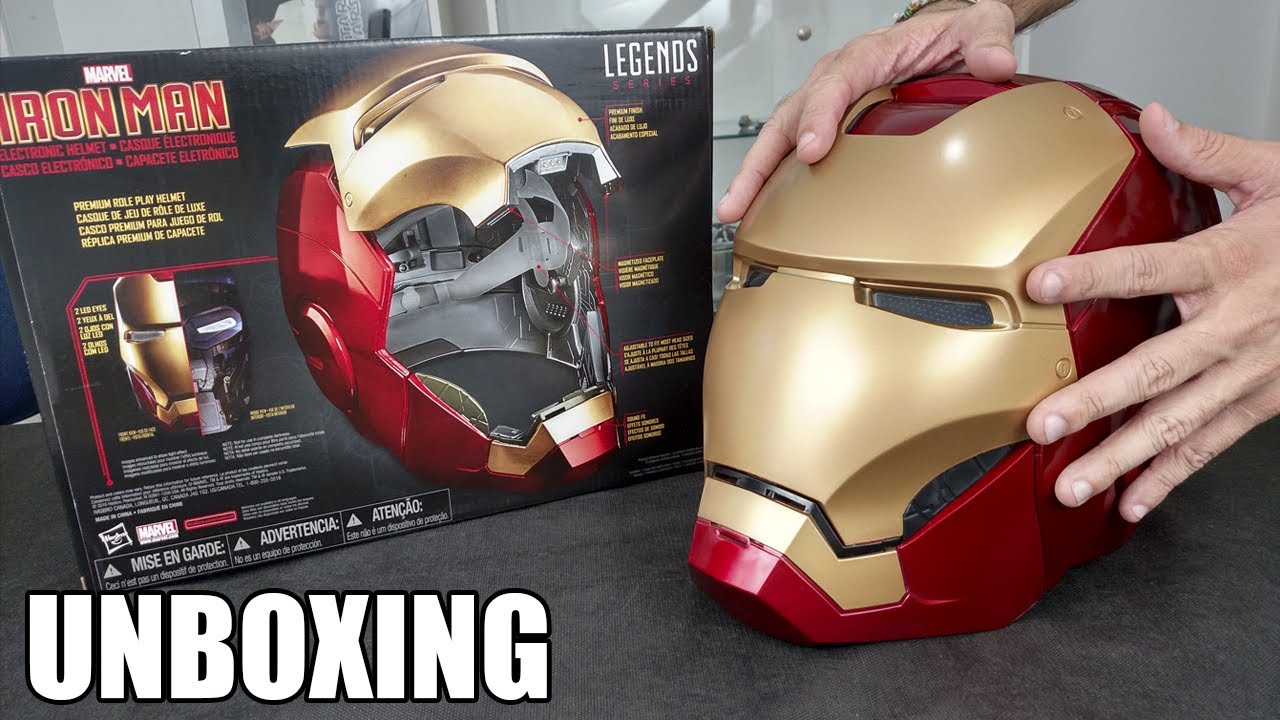 IRON MAN VINGADORES Marvel Legends Electronic Helmet HASBRO- UNBOXING REVIEW