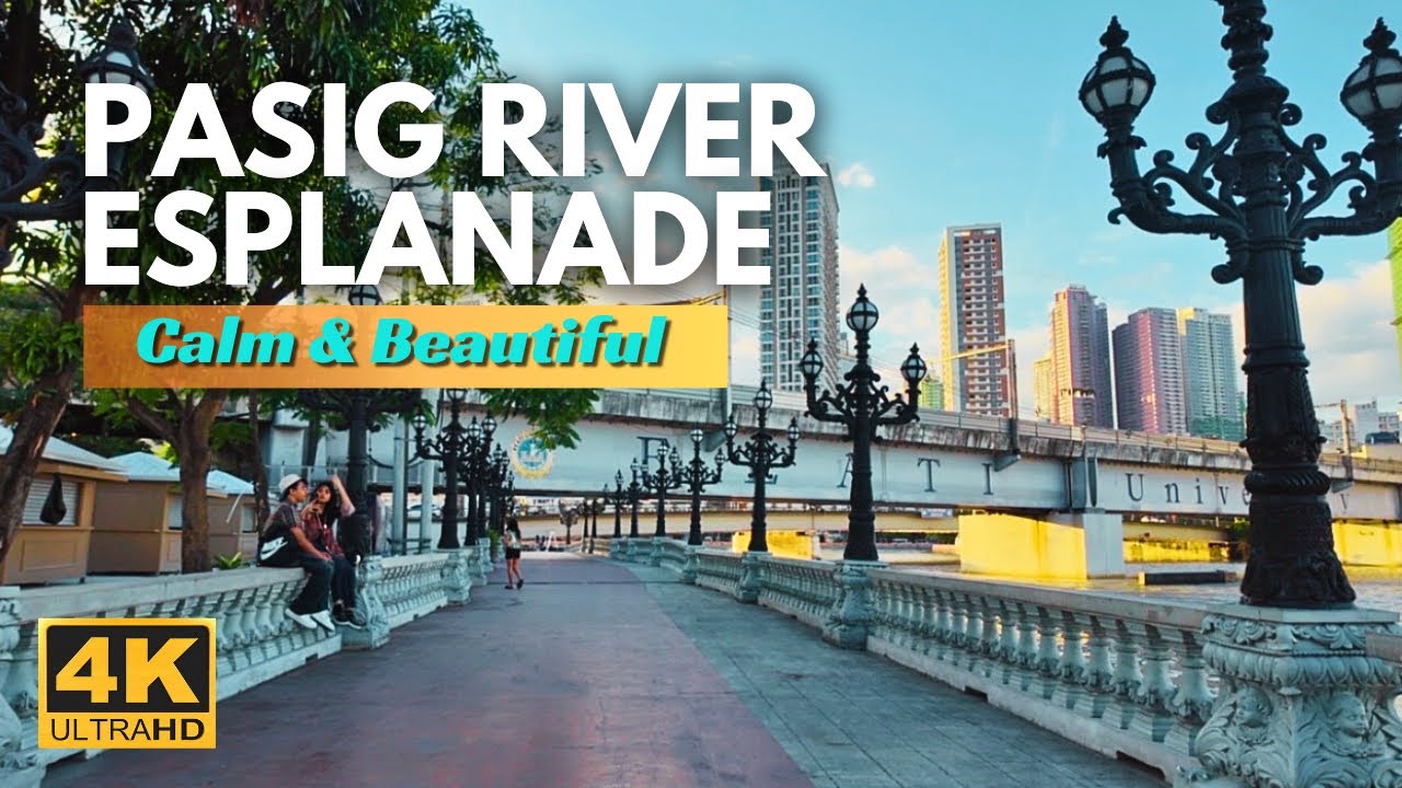 Relaxing Walk at Pasig River Esplanade 🇵🇭 | Walking Tour Phase 4 to Fort Santiago | 4K | Manila