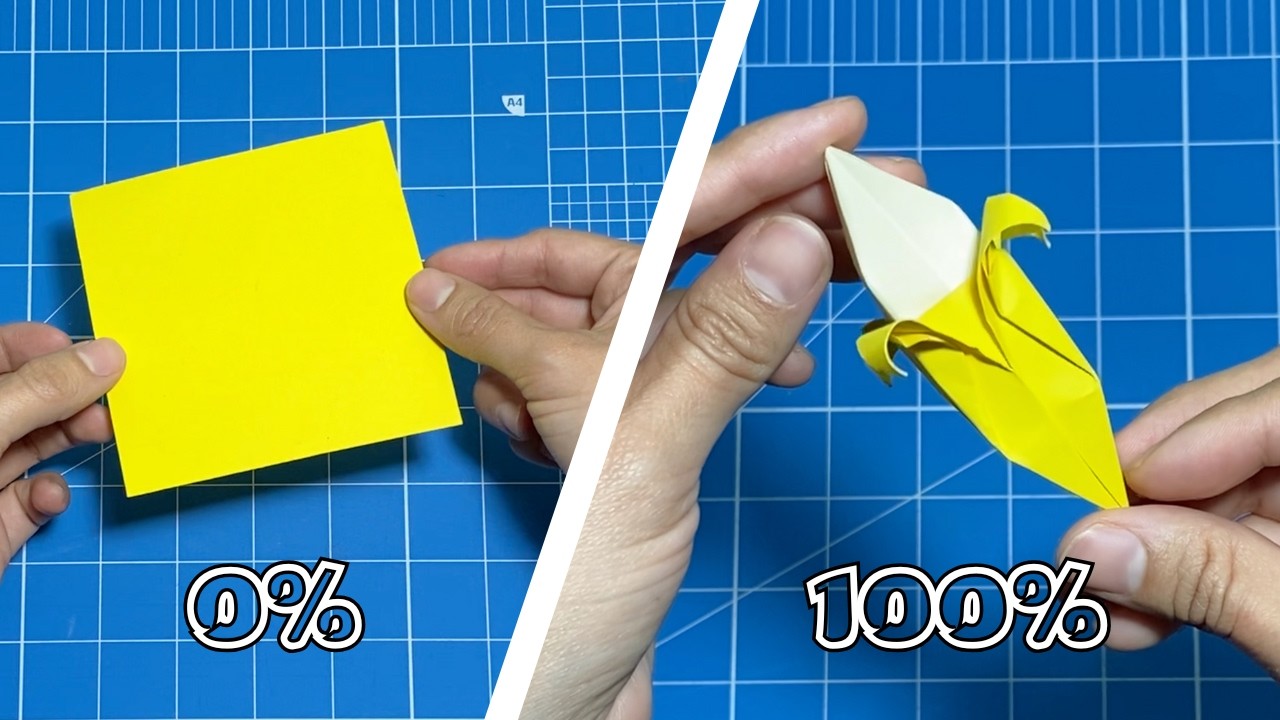 3D Оригами Банан шаг за шагом 🍌 | Простой урок для начинающих и пользователей среднего уровня