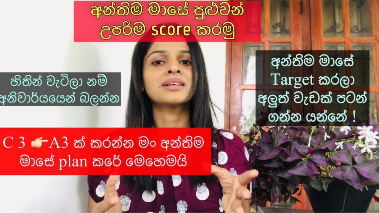 මං කොහොමද C 3 👉🏻 A 3 කරන්න අන්තිම මාසේ plan කරේ ? Chemistry | Physics | Study Plans !