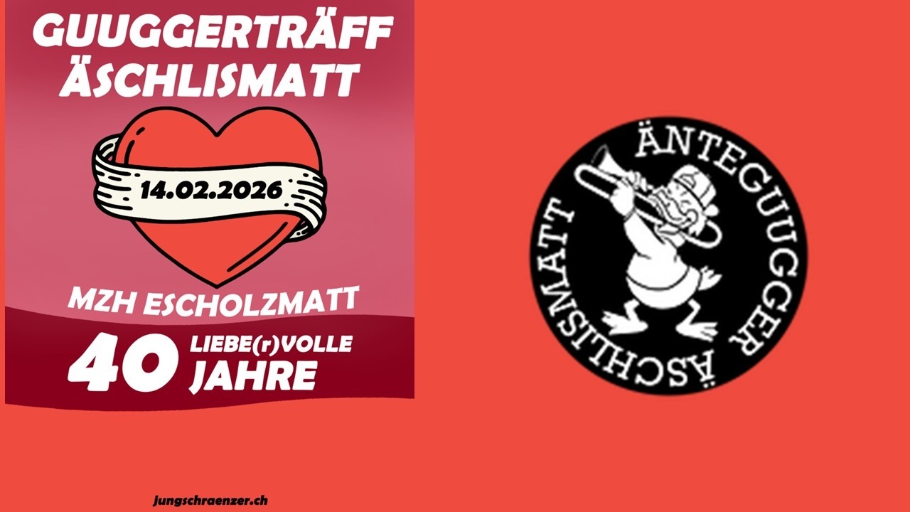 Escholzmatt Fasnacht 2026 &Auml;nteguugger Guugger Auftritt Mehrzweckhalle Guuggertr&auml;ff der Jungschr&auml;nzer