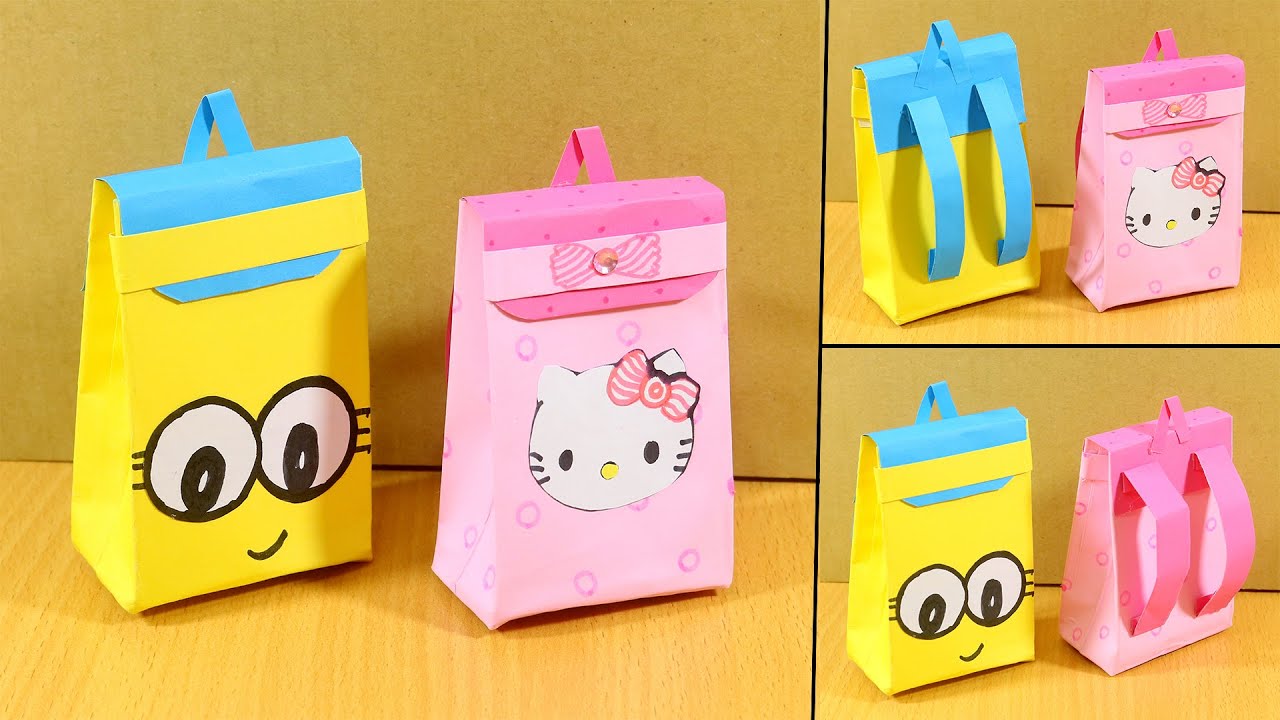 How to Make Paper School Bag | DIY Easy Paper Origami | Amazing Paper Backpack Craft Idea