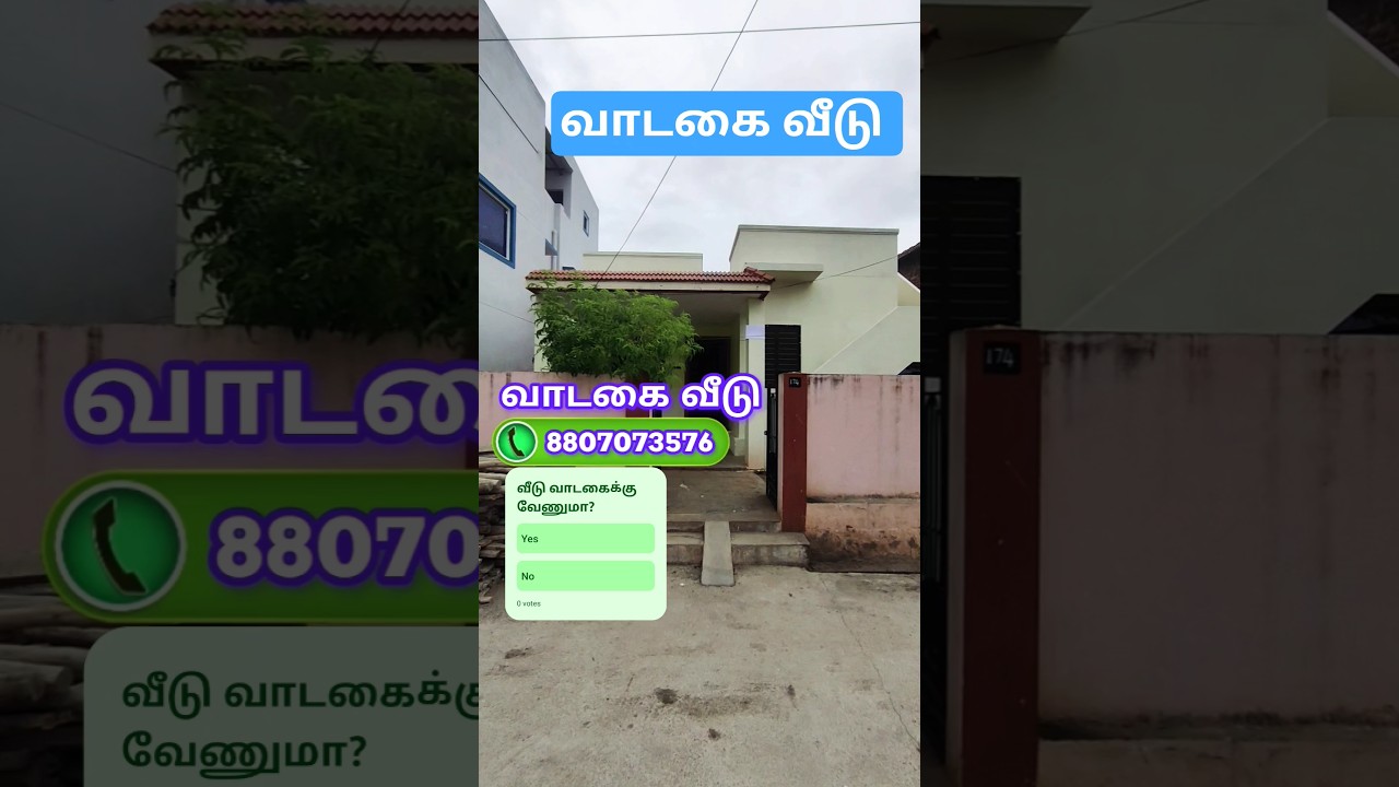 1 bhk house for rent / monthly ₹8000 rent