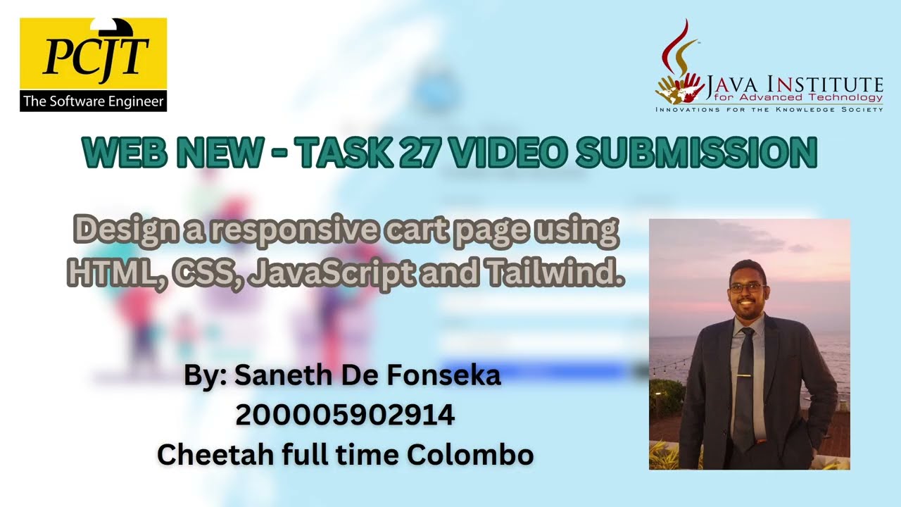 Task 27 : Design a responsive cart page HTML, CSS, JS & Tailwind | Web Programming | Java Institute