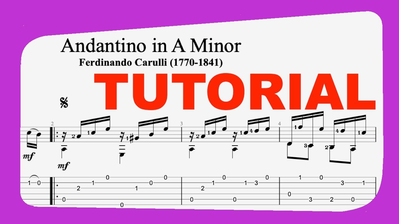 FERDINANDO CARULLI Studi per chitarra 8 TUTORIAL - Pieza clásica - FINGERPICKING