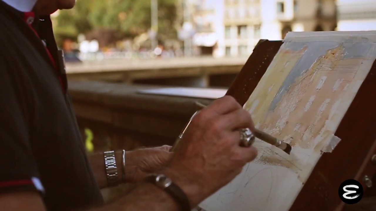 Joseph Zbukvic Painting in Girona