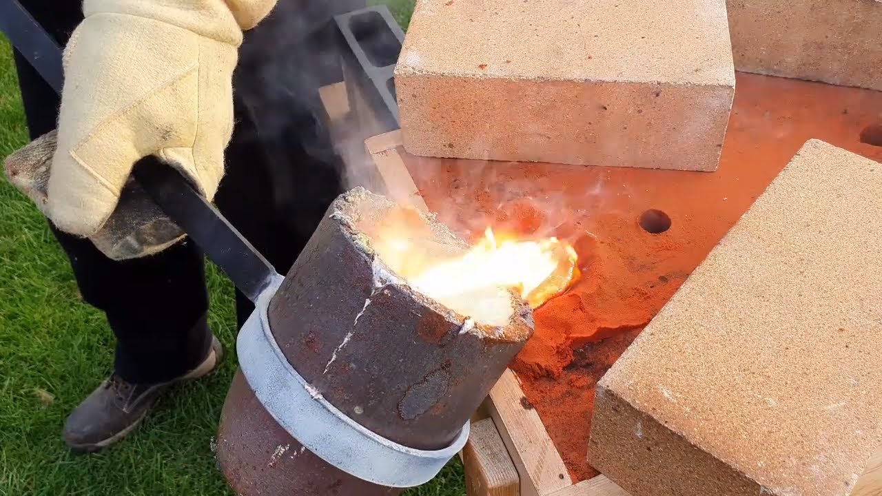 Casting A Brass Mask From A Cannon | Molten Metal Explosion !!