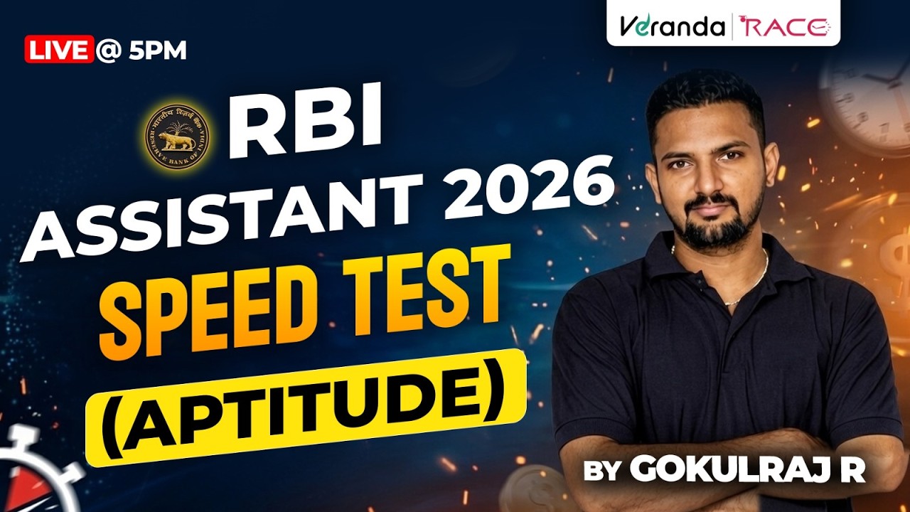 RBI ASSISTANT 2026 | SPEED TEST (APTITUDE) | BY GOKULRAJ R SIR