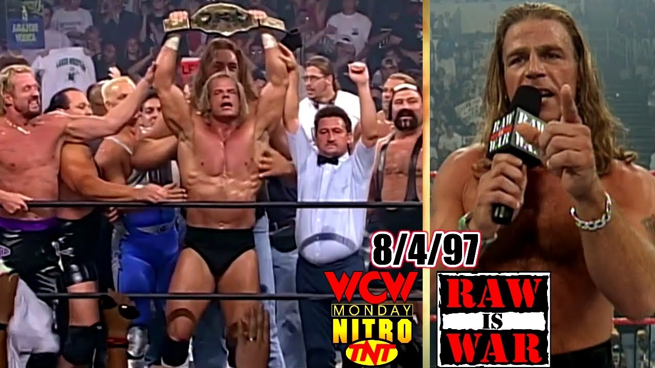 WCW Nitro vs. WWF RAW - August 4, 1997 Full Breakdown - 100th Nitro - Luger vs Hogan - HBK Turn Heel