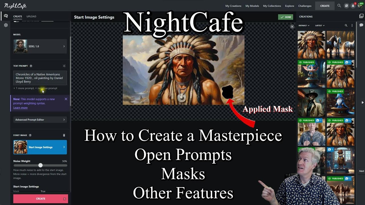 NightCafe, Features, How to use Masks, and more!