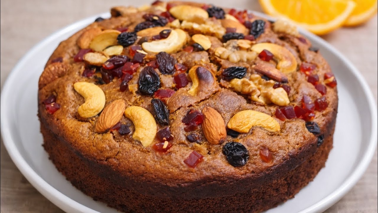 Aate aur Gud ka Healthy Plum Cake | Eggless Orange Dry Fruit Cake | No Sugar Cake Recipe