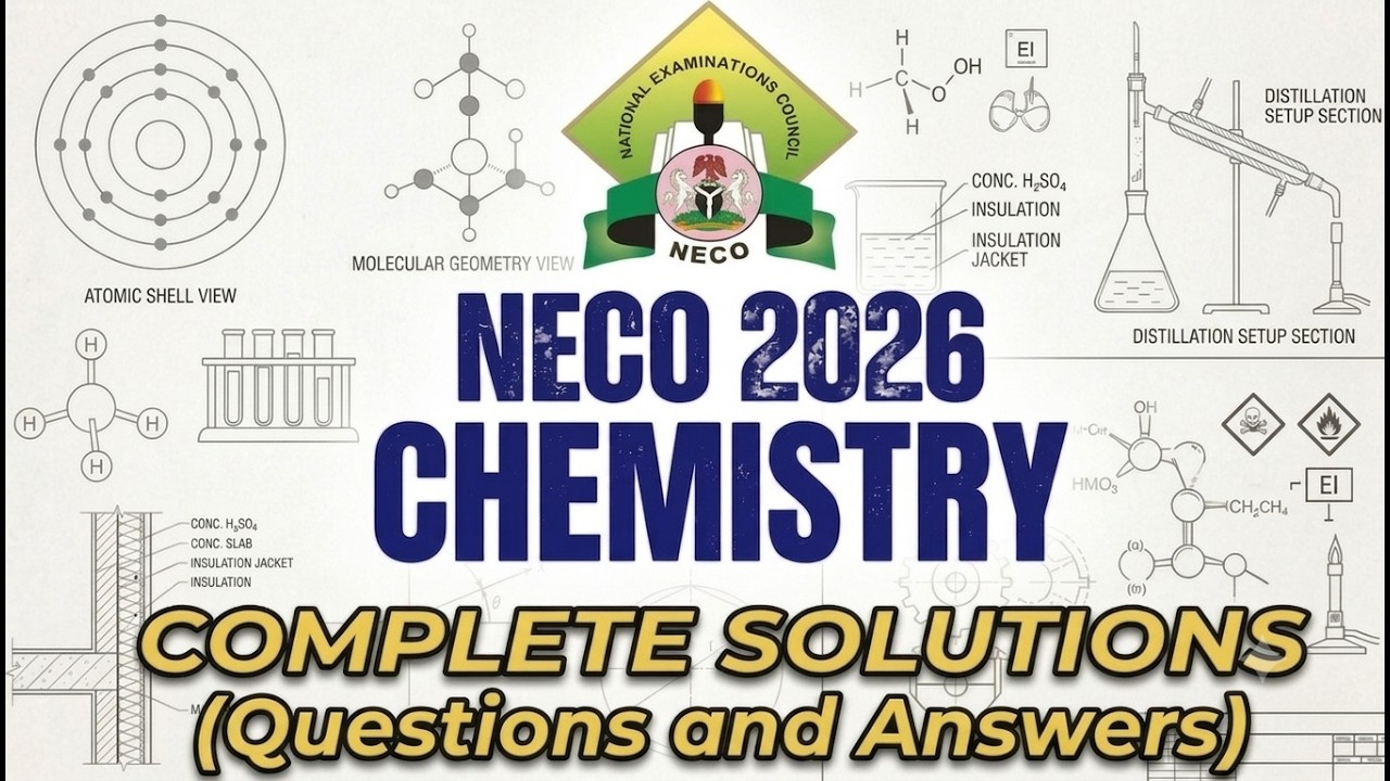 NECO  2026 Chemistry  Solutions | Complete Questions & Step-by-Step Explanations and Answers
