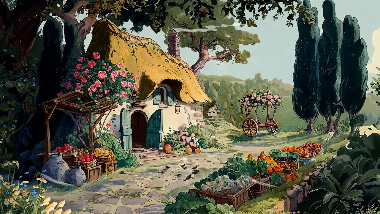 beautiful fairytale morning in countryside ✨ Disney oldies playing in another room - Disney Ambience