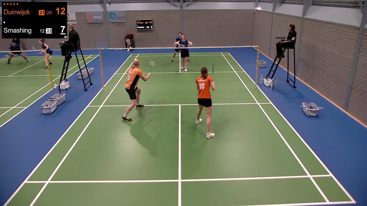 BC Duinwijck 2 - BC Smashing 2, baan 6 (1e divisie badminton, 07-03-2026)