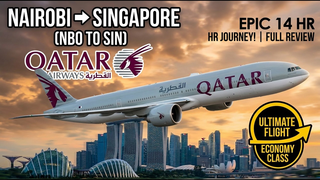 14 Hour Flight to Singapore on the Best Airline - Qatar Airways | Africa to South East Asia