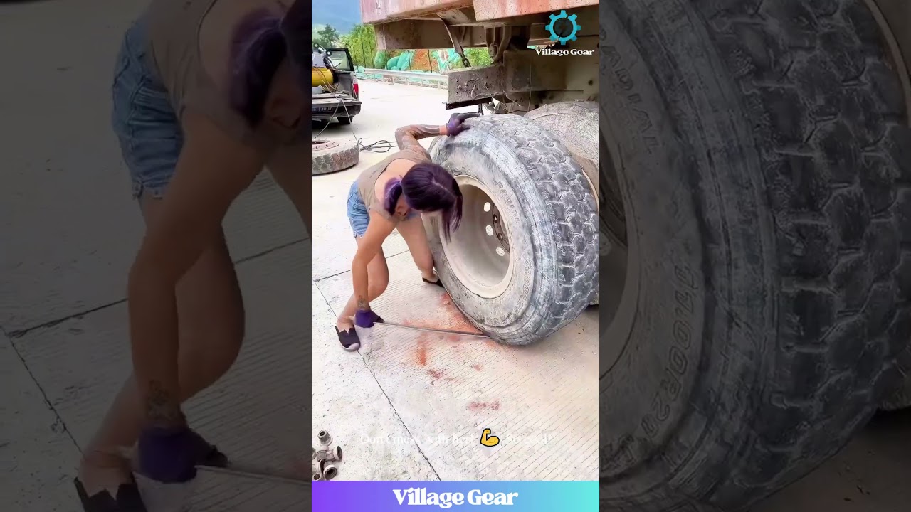 This Tattooed Mechanic Queen is My New Hero! 👑💪 Tire Slayer! #girlscan   #tattoogirl #respect