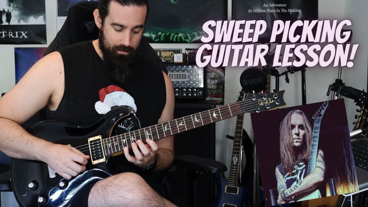 Sweep Picking Guitar Lesson for Alexi Laiho fans | Children of Bodom