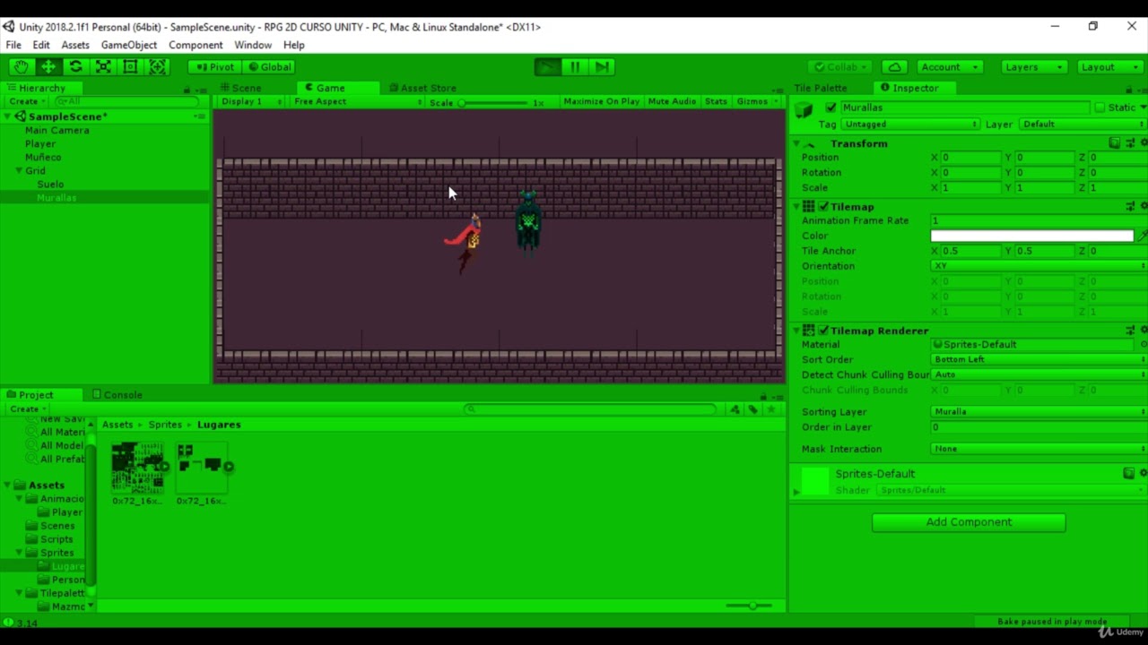 47 Tilemap collider 2D CompositeCollider Curso Unity y C# 2019 ( parte 47)