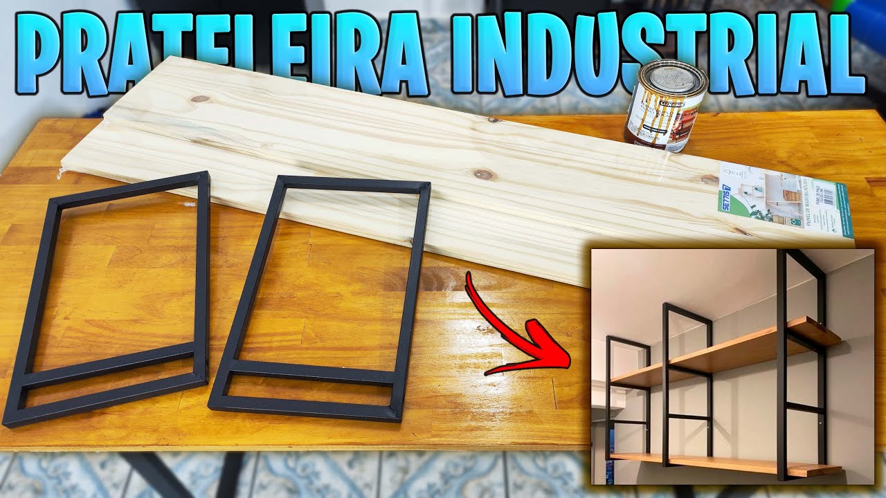 Como fazer GASTANDO pouco ESTANTE ESTILO INDUSTRIAL. (Passo a passo)