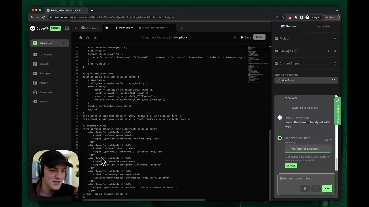 Coding A Complete WordPress Form Plugin With AI - CodeWP #LetsBuild Ep. 1