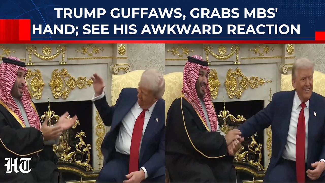 On Cam: Trump Makes MBS Awkward With 'Hand Grab' After Loud Laugh; Watch Saudi Prince's Reaction