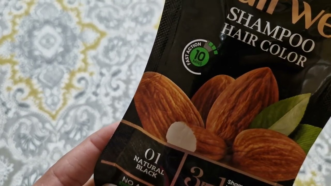 Hairwell Hair Color Shampoo l 3 in 1 l Ammonia Free l Natural Black Hair Color l Almond Oil color