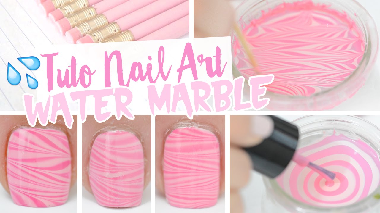 Nail art ♡ Water Marble et Tremper 2 ongles à la fois