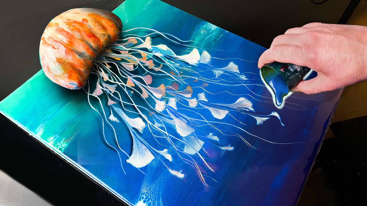 ВЫ можете нарисовать эту эпическую медузу. | AB Creative Acrylic Pouring