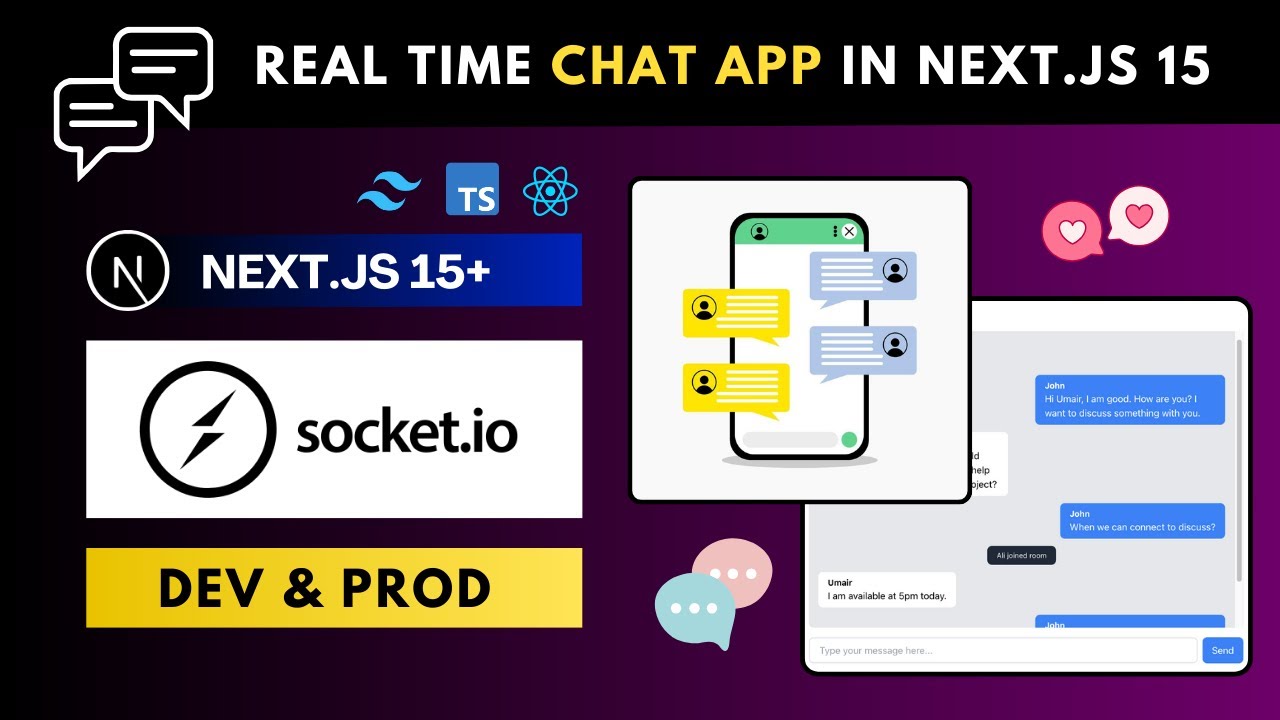 Build Real-Time Chat App in NEXT JS 15 using Socket.io for Dev and Prod Environments