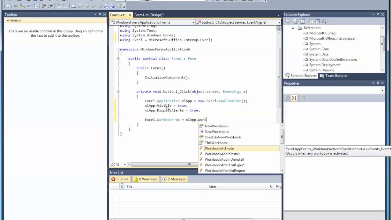C# Excel Dosyası Oluşturma ve Veri Aktarma