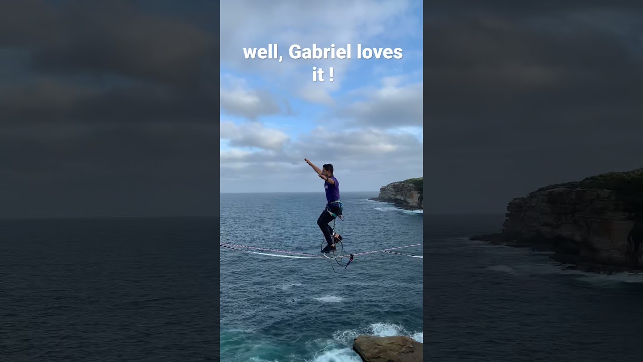 WOULD YOU UNICYCLE HIGH UP ABOVE GROUND? #falling #slackline #unicycle #crazy #high #shorts