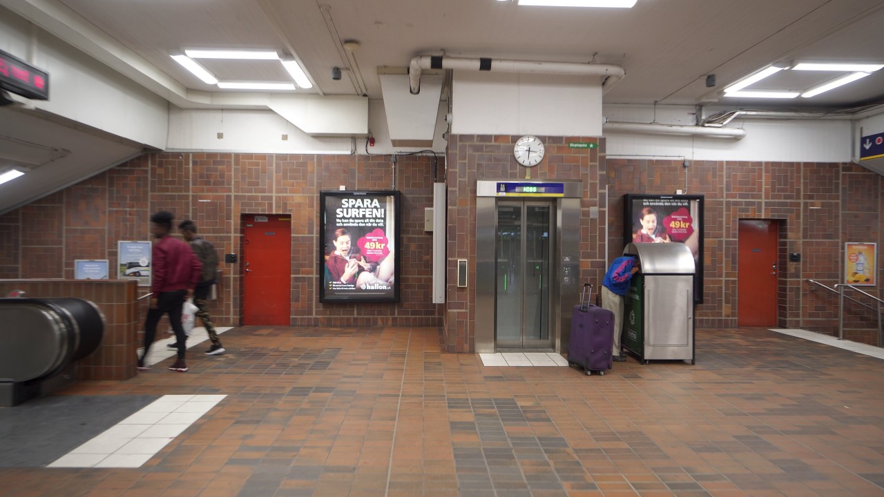Sweden, Stockholm, Skärholmen Centrum / subway station, 3X elevator ride