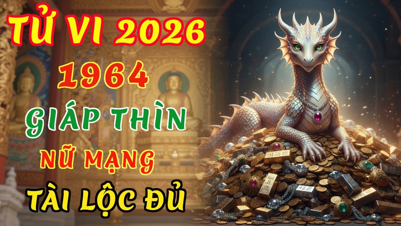Tử vi tuổi Giáp Thìn 1964 nữ mạng, năm 2026, phúc lộc viên mãn, may mắn tràn đầy.