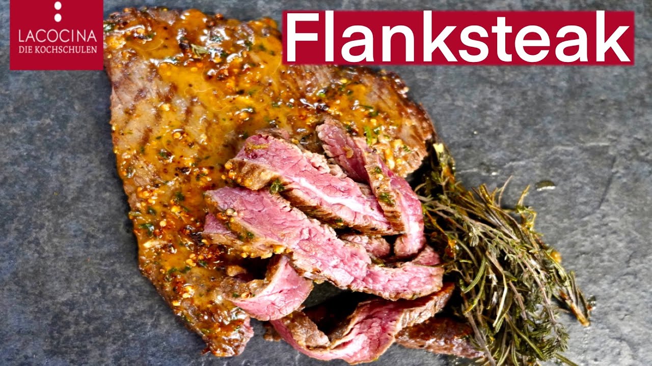 Rosa gebratenes Flanksteak- Zum Grillen oder in der Pfanne- Geling Garantie! | La Cocina