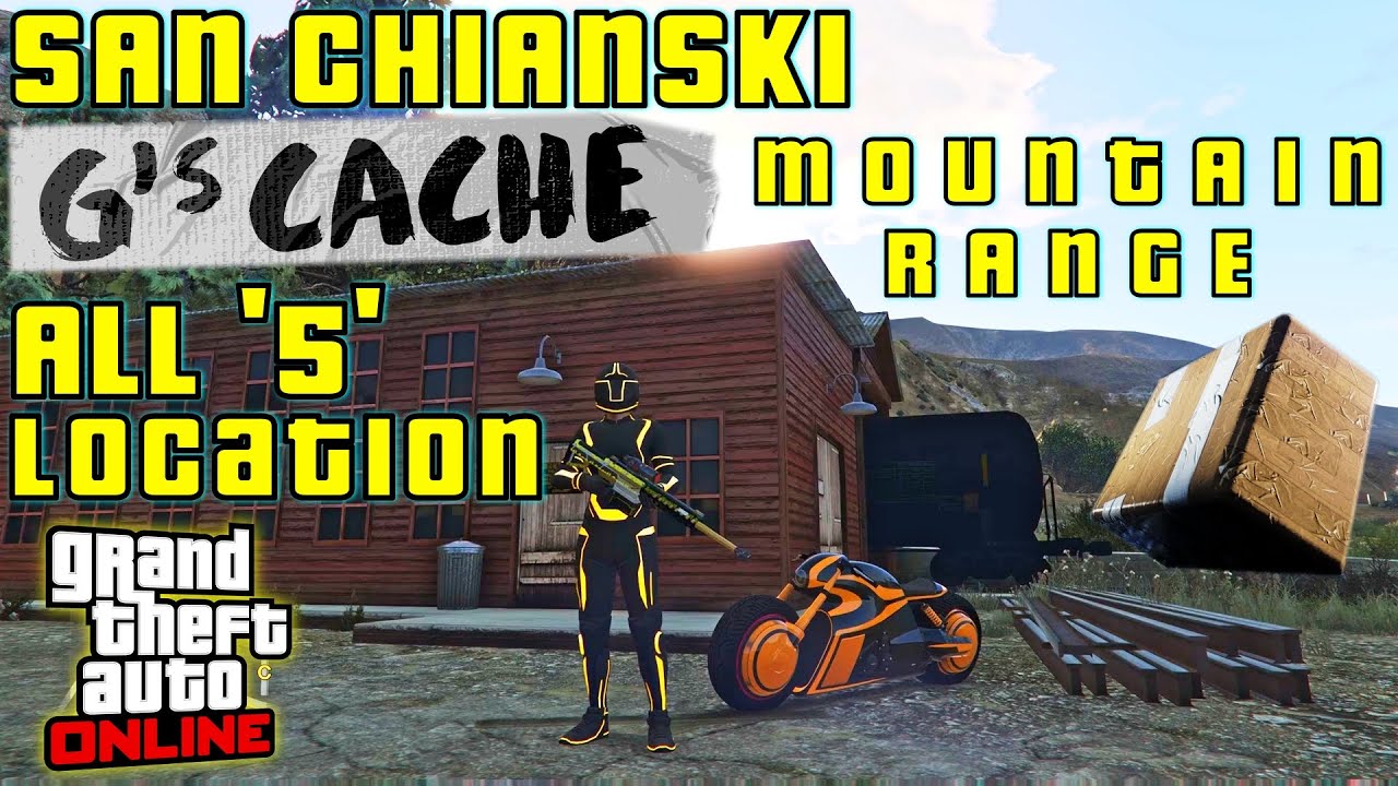 All 5 G's Cache Locations at SAN CHIANSKI MOUNTAIN RANGE | GTA Online | Geralds Cache Spawn Points |