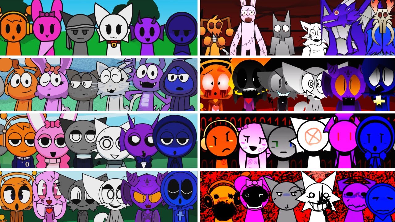 Incredibox - Sprunki but THREE LOVE COUPLES TOGETHER in Different Mods part 2 #sprunki #incredibox