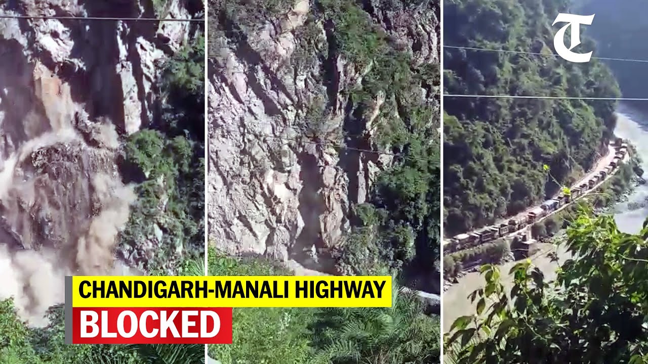 Chandigarh-Manali highway blocked following landslide in Mandi
