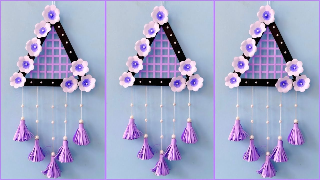 Unique Flower Wall Hanging / Quick Paper Craft For Home Decoration / Easy Wall Mate / DIY Wall Decor