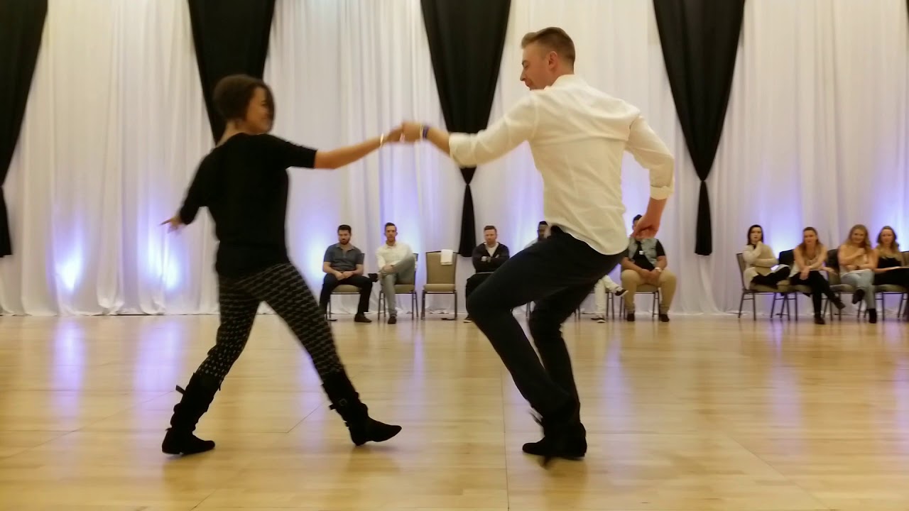 Ben McHenry & Jennifer Deluca West Coast Swing Champion J&J @ Bridgetown Swing 2017