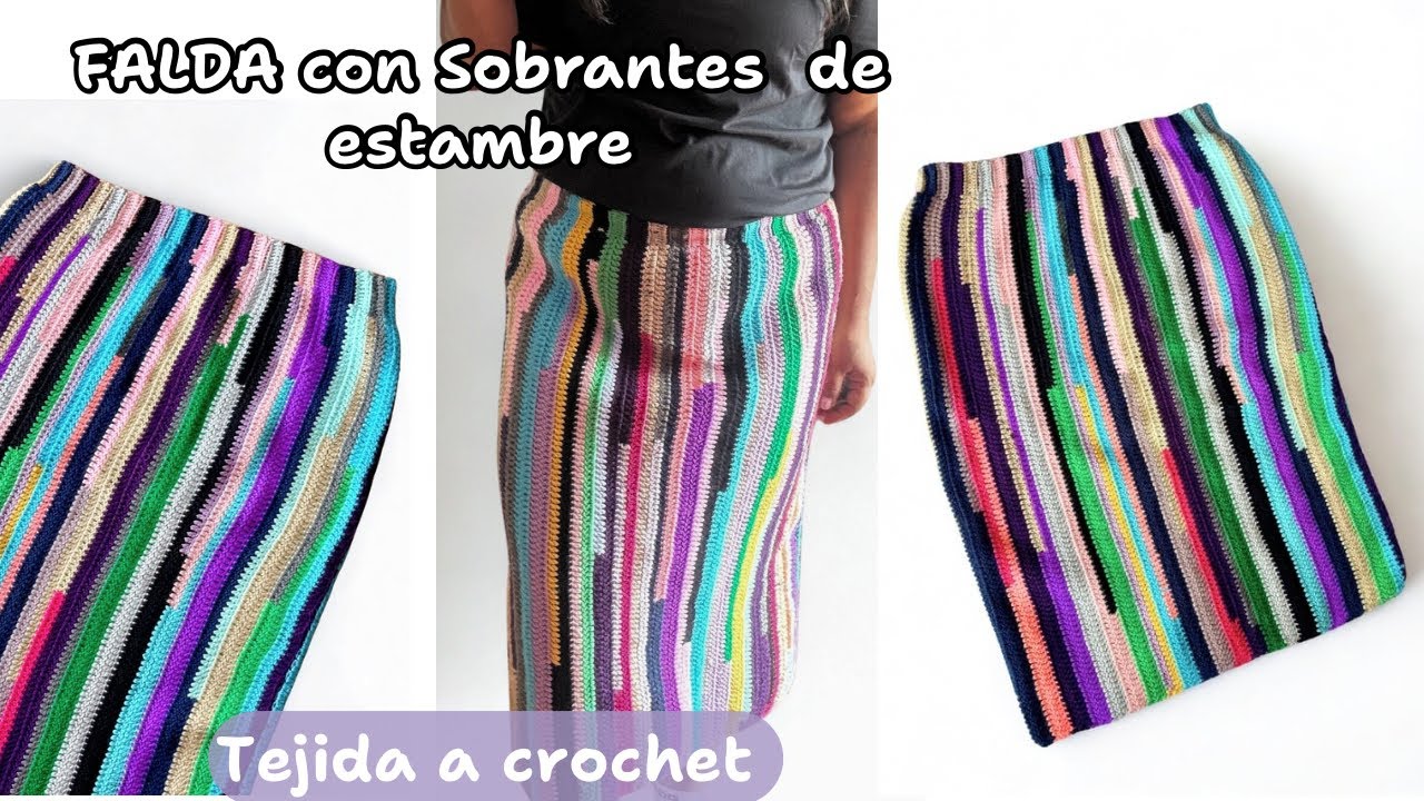 Transforma tus sobrantes en una linda falda a crochet con puntos basicos- Paso a paso