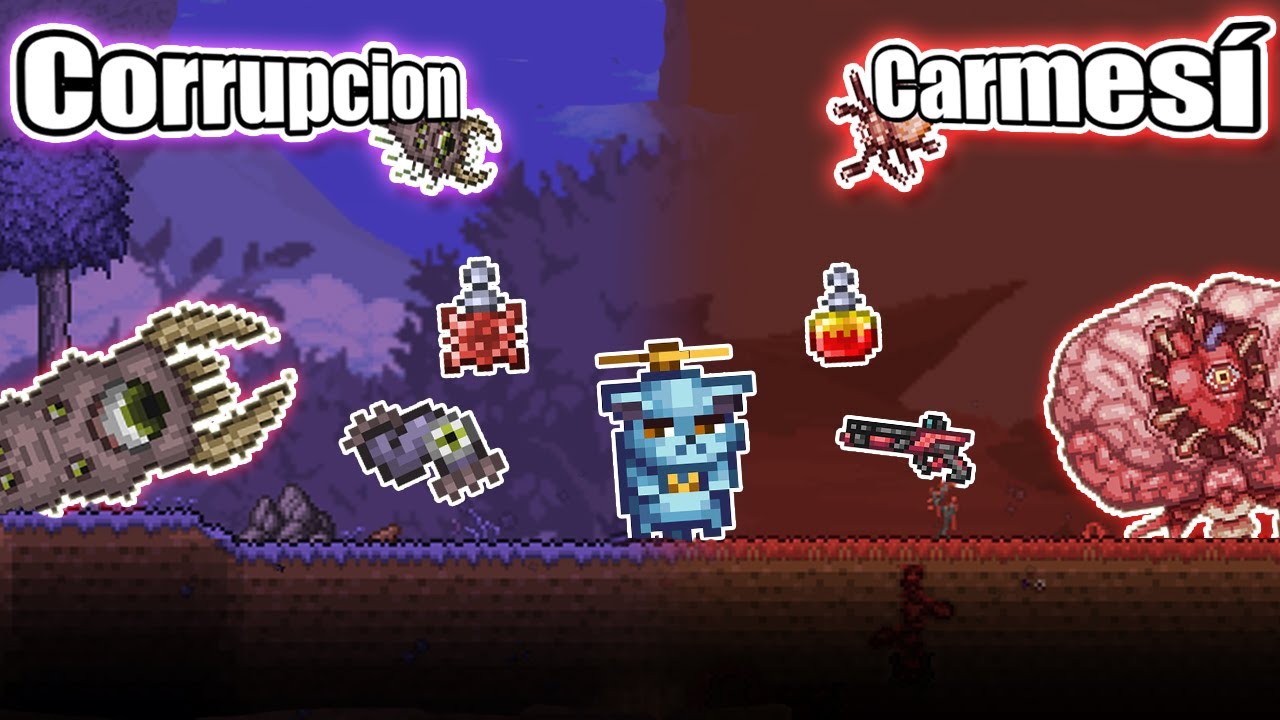 CORRUPCION O CARMESI? CUAL DEBES ESCOGER ☝️🤓 TERRARIA 1.4.4