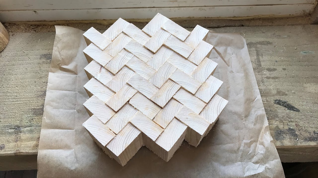 Wood turning - Pine Herringbone Bowl